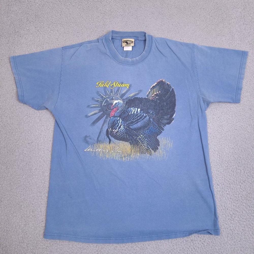 Field & Stream Strutting Tom Turkey T-Shirt Mens Large‎ Blue